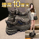 运动鞋 巨好看老爹鞋 厚底加绒休闲小个子内增高时尚 新款 女2025冬季