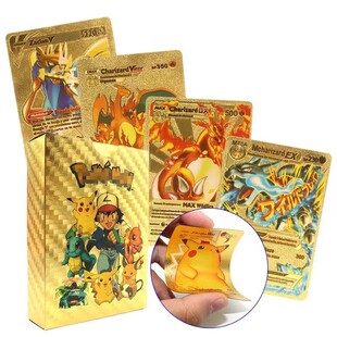 神奇精灵金箔卡黑卡宝梦宠物口袋妖兽卡牌游戏英文闪卡