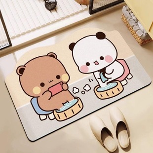 一二布布浴室吸水地垫家用硅藻泥厕所卫生间进门防滑速干垫脚垫子