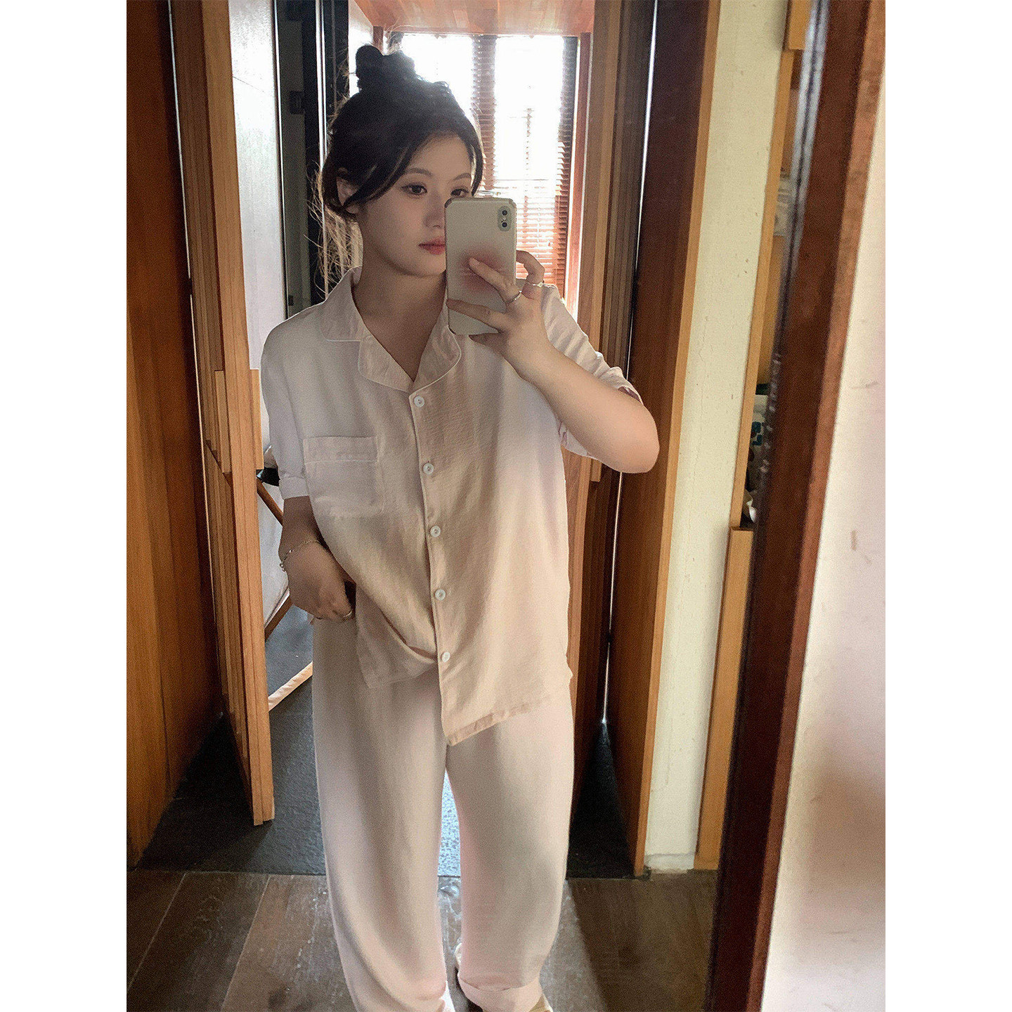 ALIN大码家居2024新款胖mm长裤短袖睡衣夏天女款200斤薄款家居服