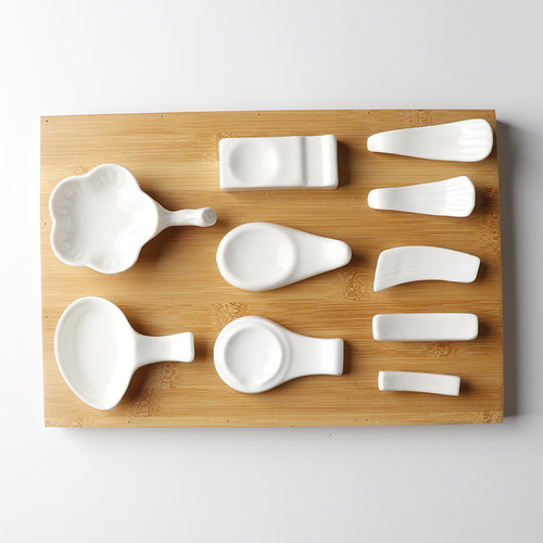 10个装筷子架筷托筷枕酒店餐厅包厢饭店白瓷摆台餐具两用汤勺托