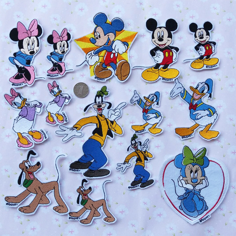 迪士尼时尚百搭刺绣布贴衣服破洞裤子修补装饰补丁贴米老鼠包包贴