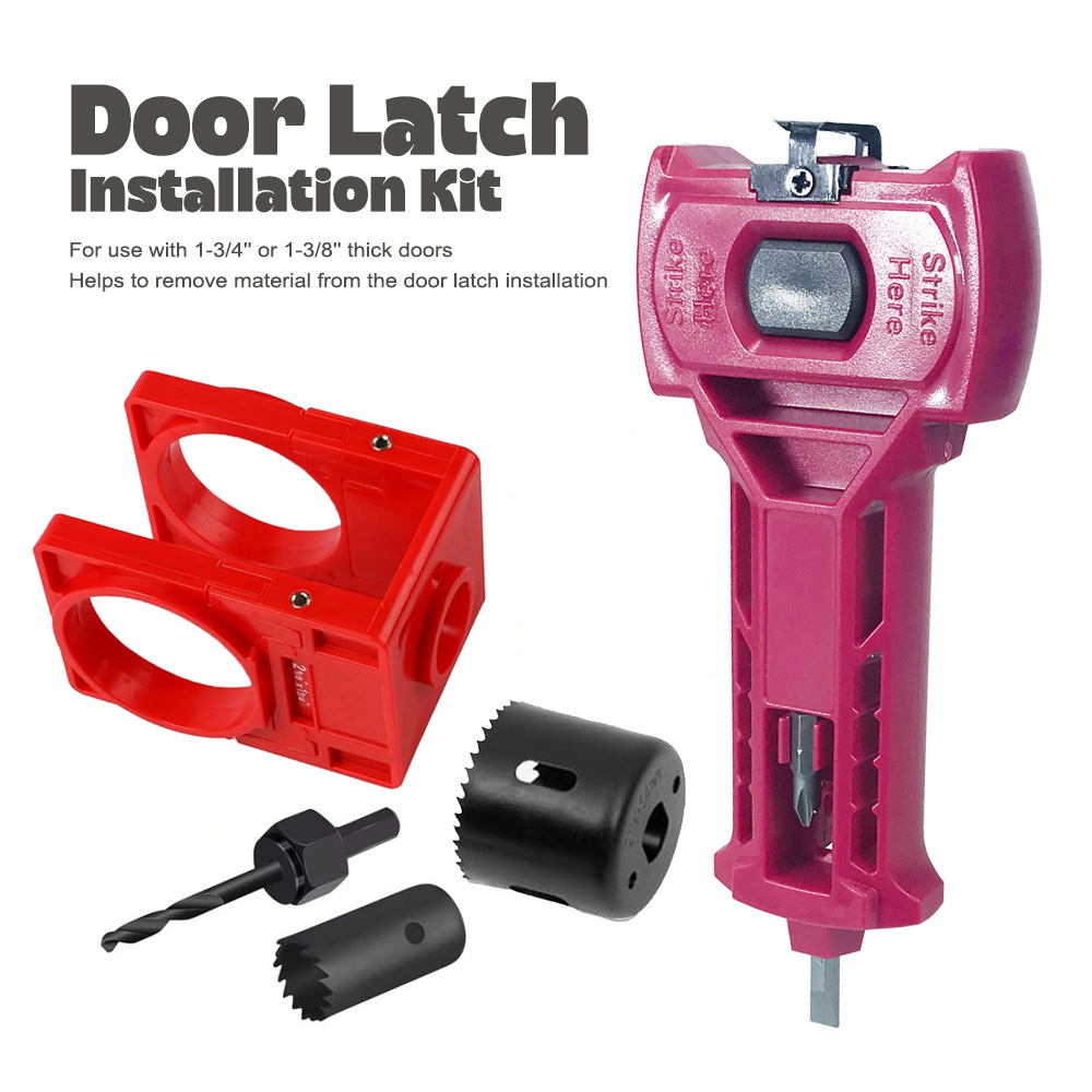 跨境新品工具套件 球形锁开孔器+门闩榫眼工具套装 多色可供选择