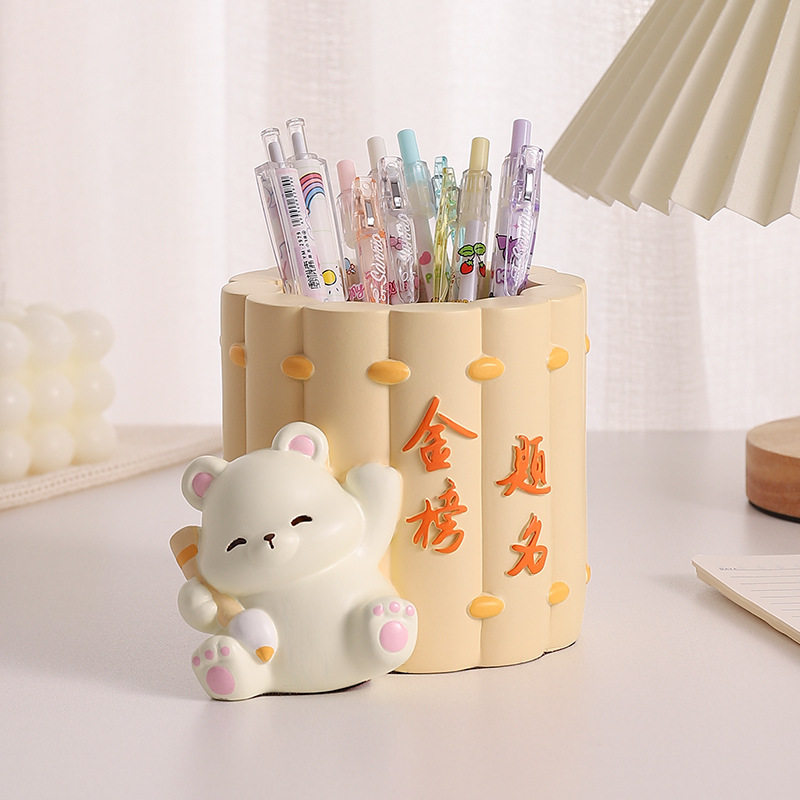 潮玩创意萌宠笔筒桌面收纳树脂摆件学生书桌高级儿童礼物,家居饰品,桌面摆件,淘宝优惠券,粉丝福利购,淘宝优惠卷