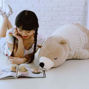 新款 软体北极熊玩偶趴趴熊懒人睡觉抱枕毛绒玩具