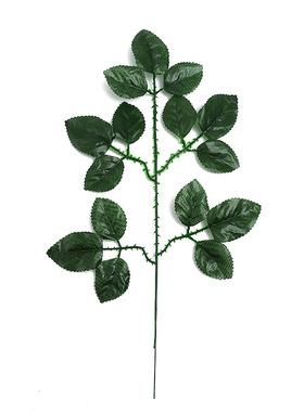 仿真植物 塑料仿真花玫瑰叶 绿色装饰植物假叶 丝网花玫瑰叶子