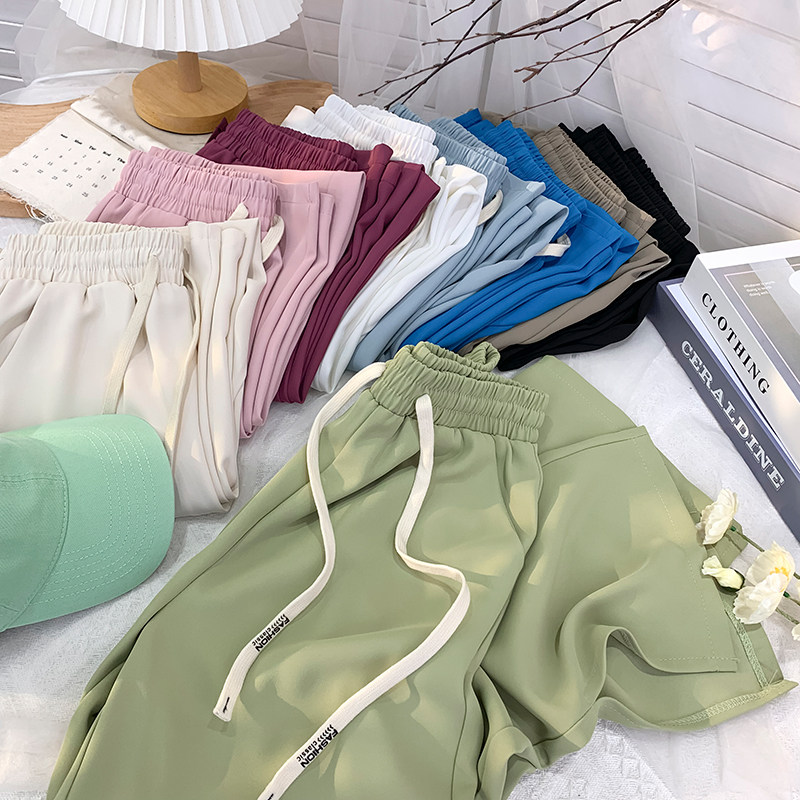 特价高级感垂感冰丝西装开叉阔腿裤女夏宽松糖果色拖地直筒休闲裤,女装/女士精品,休闲裤,淘宝优惠券,粉丝福利购,淘宝优惠卷