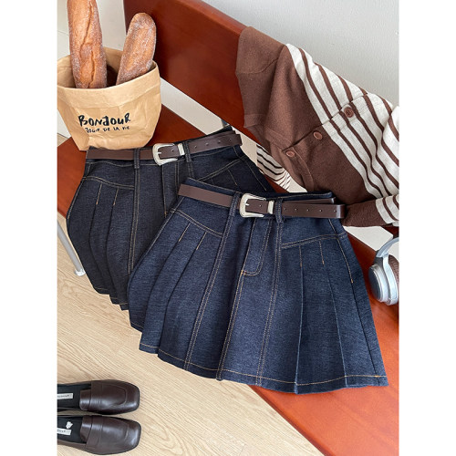 高级感小众简约显瘦百搭百褶短裙