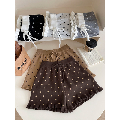 日韩系复古简约洋气毛线针织短裤