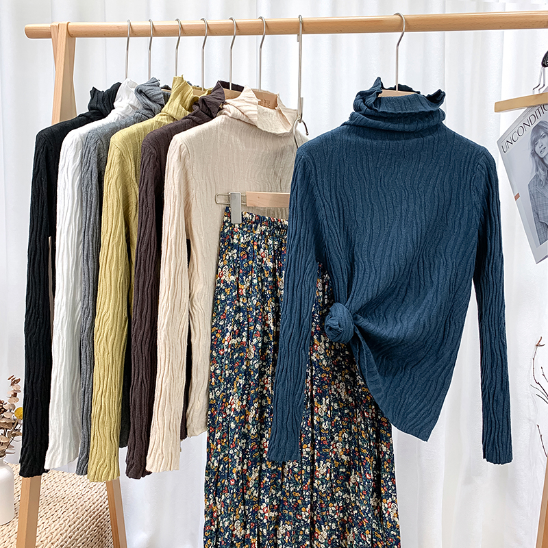 复古高领紧身毛线外穿内搭针织衫