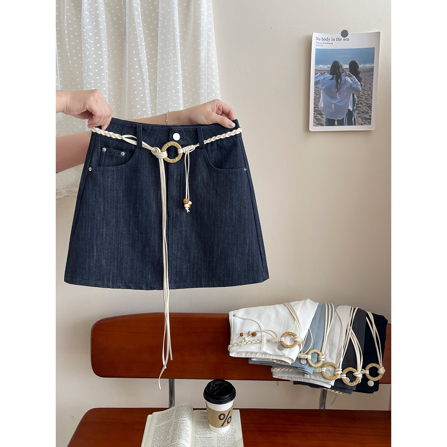 日韩系百搭复古洗水牛仔短裙女春夏洋气质韩国chic包臀A字半身裙