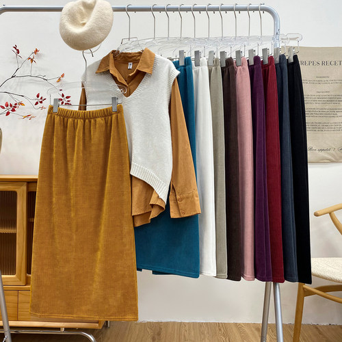 松紧腰时尚洋气质显瘦百搭半身裙