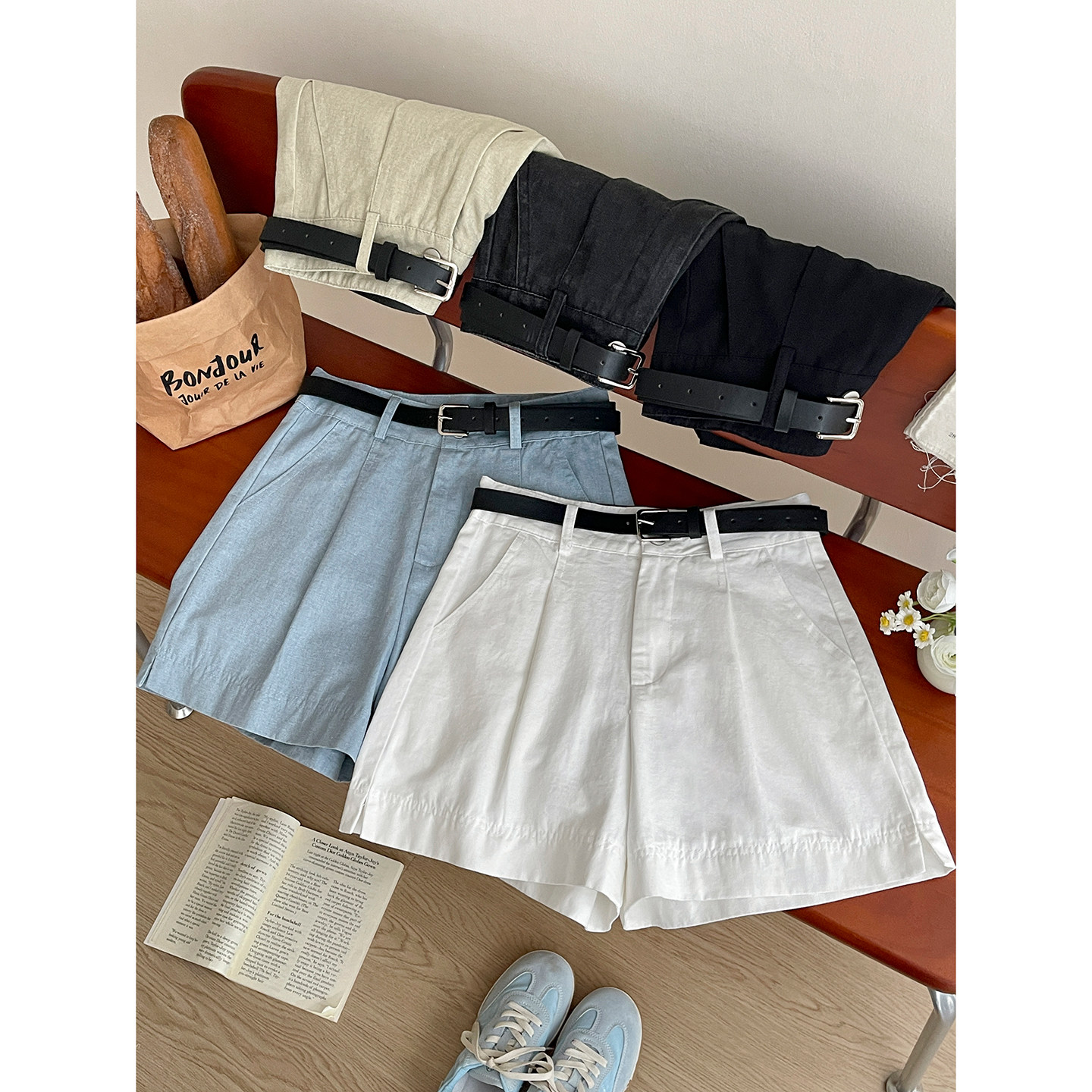 日韩系chic天丝麻棉洋气质短裤女夏简约工装显瘦百搭a字休闲热裤,女装/女士精品,休闲裤,淘宝优惠券,粉丝福利购,淘宝优惠卷