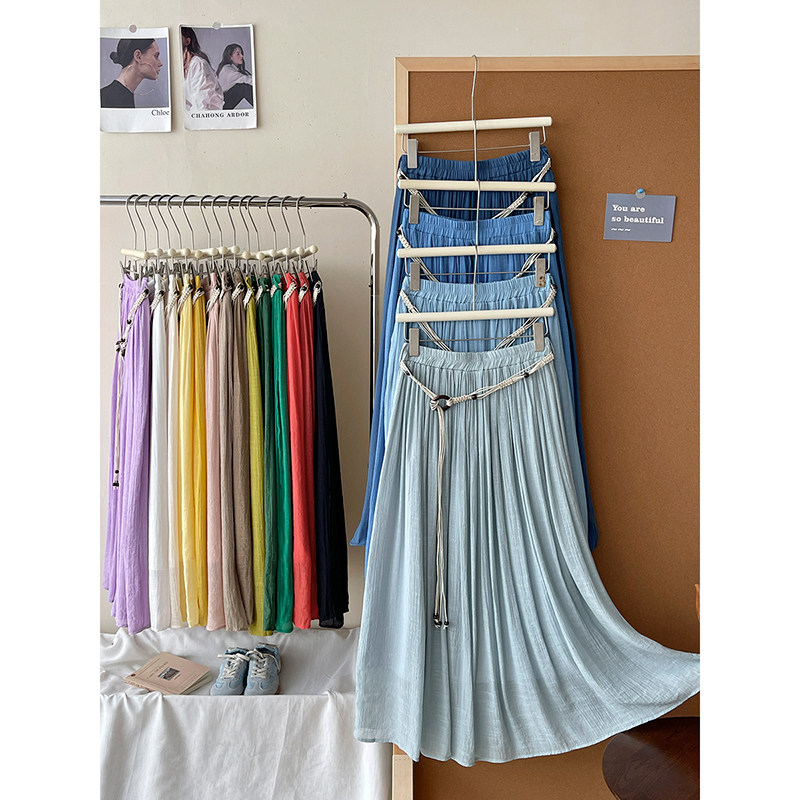 法式复古松弛感大摆冰丝竹节麻棉半身裙女夏慵懒度假风a字长伞裙,女装/女士精品,半身裙,淘宝优惠券,粉丝福利购,淘宝优惠卷
