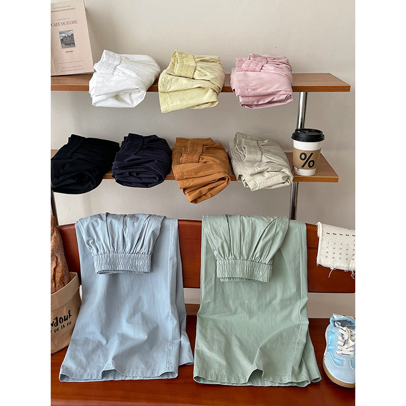 日韩系复古洗水棉山本阔腿裤女春夏慵懒松弛感显瘦百搭大脚休闲裤,女装/女士精品,休闲裤,淘宝优惠券,粉丝福利购,淘宝优惠卷