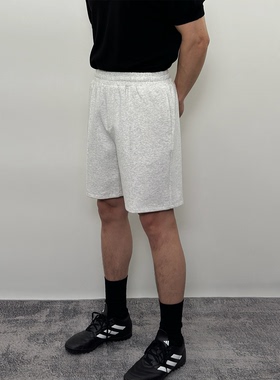 Roast lucky夏季中缝线单褶直筒休闲短裤 百搭健身基础款运动抽绳