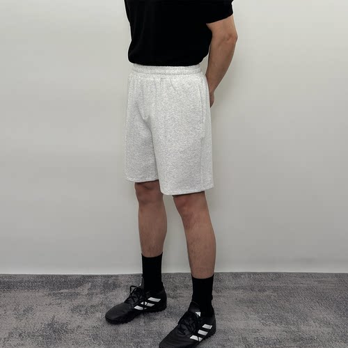 Roast lucky夏季中缝线单褶直筒休闲短裤 百搭健身基础款运动抽绳