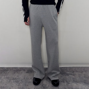 纯棉男健身直筒休闲百搭长裤 华夫格肌理刺绣抽绳卫裤 lucky Roast