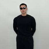 Roast 运动健身休闲打底T恤 男款 lucky秋季 斜拉链紧身高弹力长袖