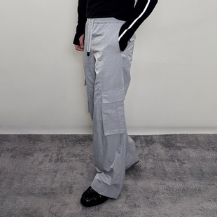 Roast 裤 男百搭宽松口袋抽绳休闲长裤 lucky天丝尼龙褶皱直筒工装