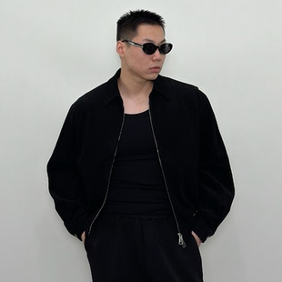 Roast lucky秋季短款灯芯绒哈灵顿夹克 男款宽松休闲格纹内里外套