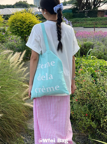 韩国购物袋女单肩包薄荷绿慵懒风