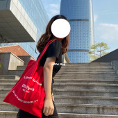 Ofr Paris巴黎书店周边同款 法式 Wfei 简约字母单肩包薄款 坯布袋女