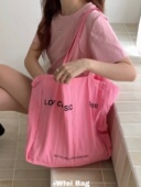 Wfei热巴同款 超大容量尼龙布包新款 字母托特包ins慵懒松弛感布袋