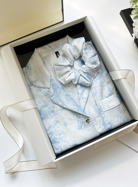 氛围感丝滑睡衣女生日节日礼物礼盒装送朋友闺蜜冰丝绸长袖家居服