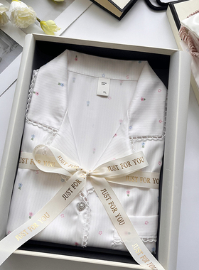 2025新款秋冬冰丝睡衣女长袖薄款家居服套装送女生闺蜜生日礼物