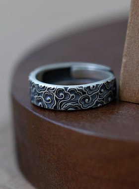 重工做旧新中式古风戒指男女款