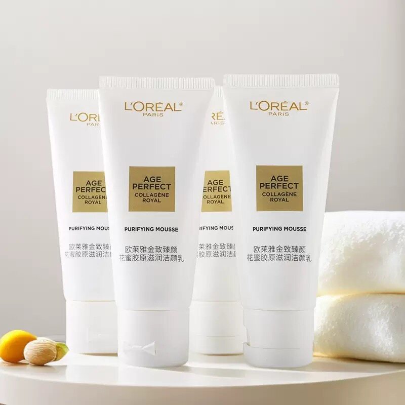 欧莱雅 金致臻颜花蜜胶原洁面乳 小蜜罐氨基酸洗面奶温和男女清洁