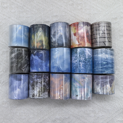 8月新品新七天PET特油手帐手账胶带天空彩虹古风素材咕卡造景整卷