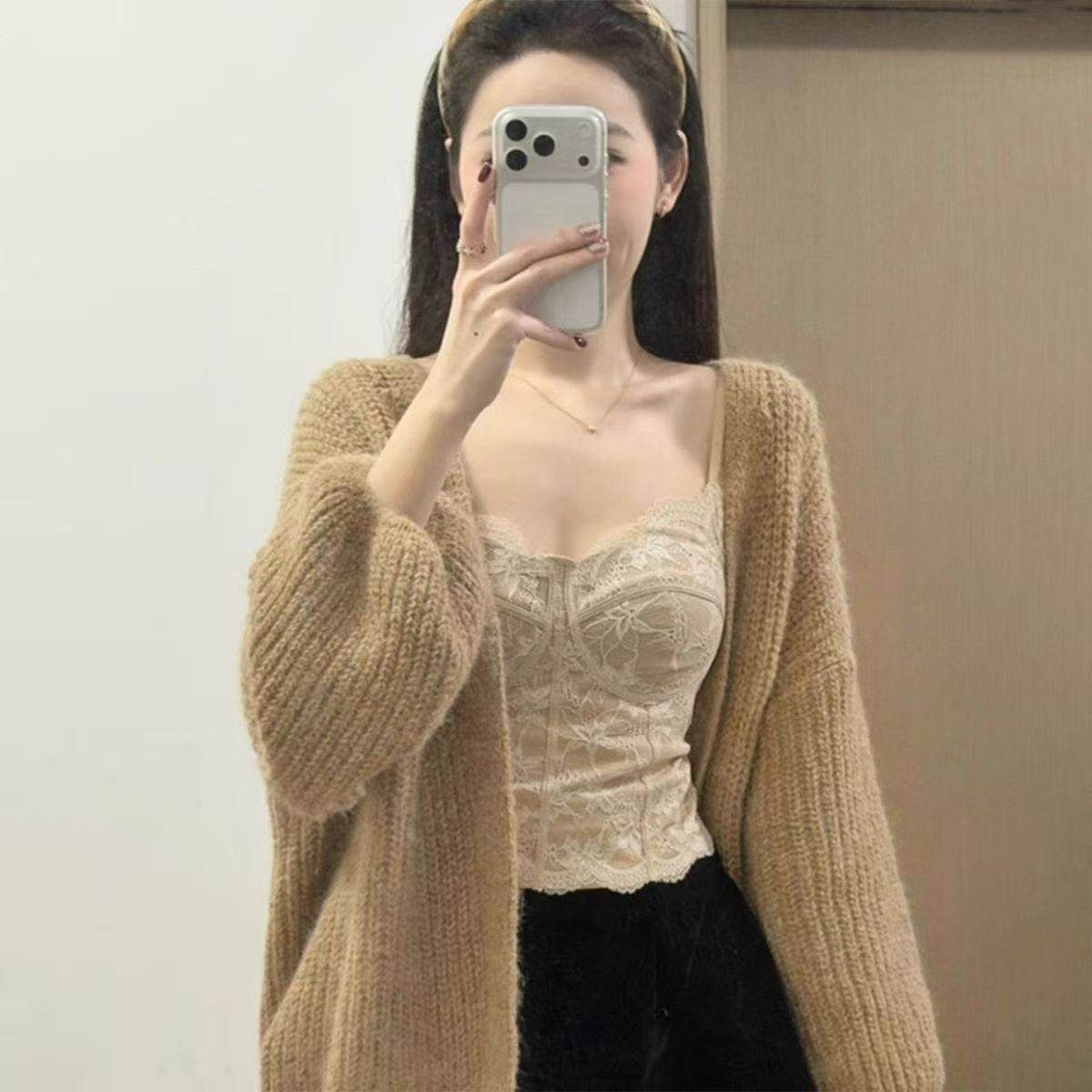 美背一体杯免穿文胸背心春夏法式蕾丝纯欲吊带女修身显瘦薄款B11,女装/女士精品,背心吊带,淘宝优惠券,粉丝福利购,淘宝优惠卷