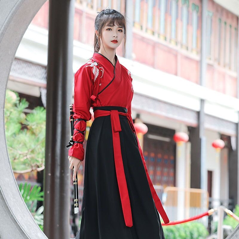 改良古装汉服女中国风交领汉元素古风男武侠服学生情侣装班服套装