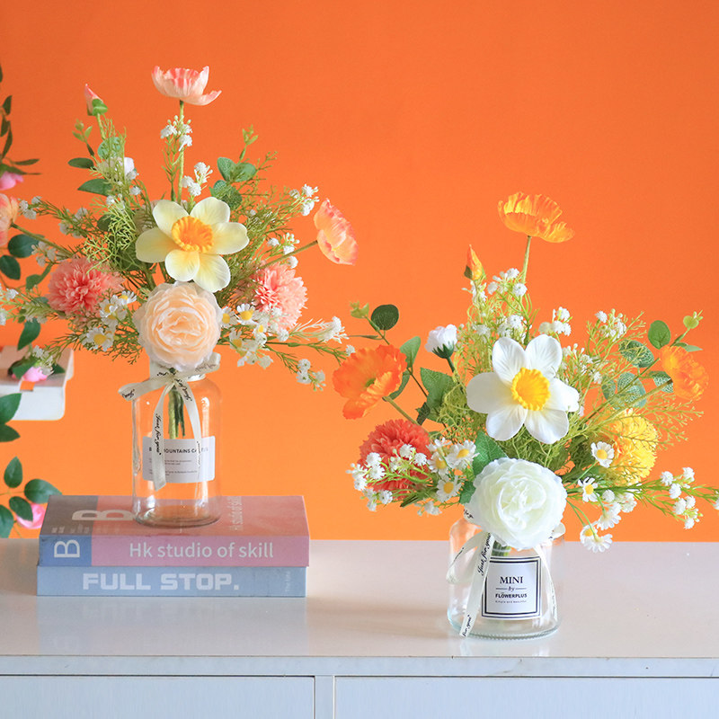 高级感清新塑料仿真花束假花客厅餐桌花艺干花插花玄关装饰摆件,家居饰品,仿真花/假花,淘宝优惠券,粉丝福利购,淘宝优惠卷