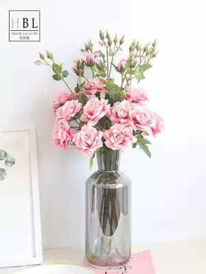 Long single branch simulation rose camellia bud wild flower fake flower decoration silk flower flower flower art vase flower arrangement living room decoration