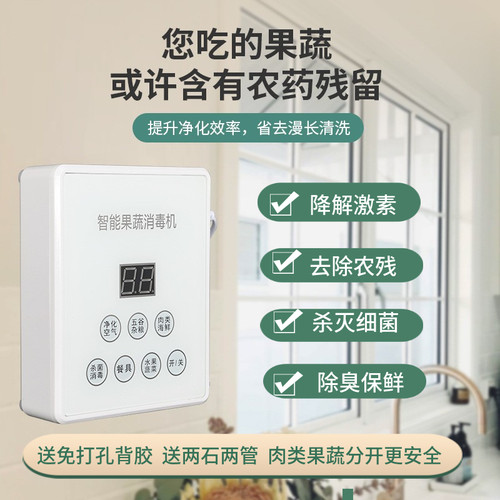 跨境智能果蔬消毒机清洗机食材净化器臭氧产生器活氧消毒家用农残