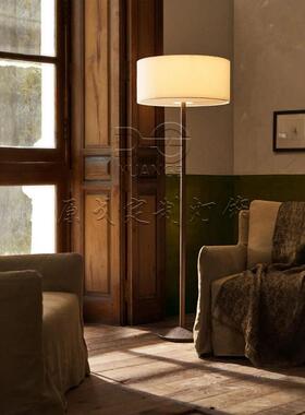 中山工厂直销原戈哑光黑色样板间客厅简约中式布艺落地灯定制酒店