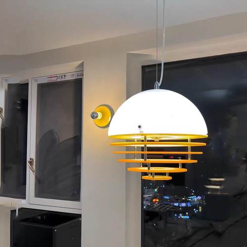 极简新款 LIJU餐厅北欧创意日落橙亚克力个性艺术家用吊灯led灯3