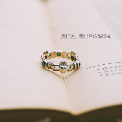 爱尔兰手工纯银复古小众设计戒指