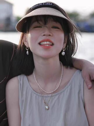 天然珍珠项链夏天叠戴复古法式项链配饰女高级感简约长款吊坠套装