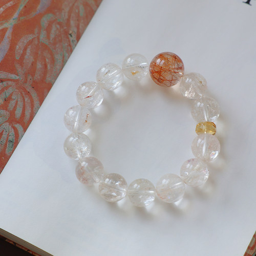 净化生财天然12mm白阿赛手串