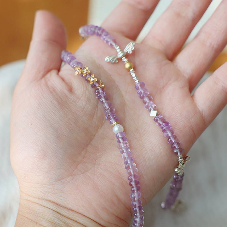 天然随形紫水晶手链精致叠戴