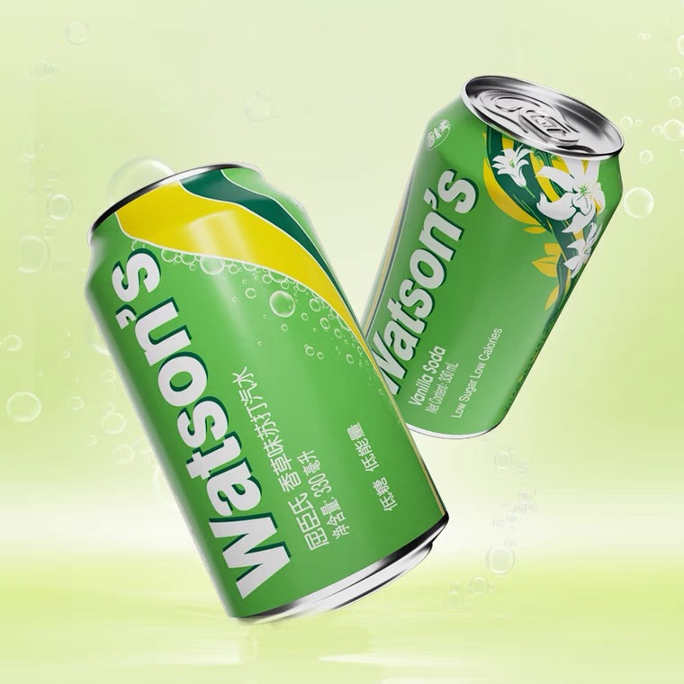 屈臣氏香草味苏打汽水330ml