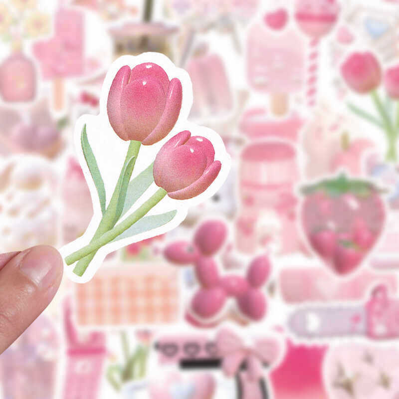 3D粉色ins贴纸少女心DIY手账贴画