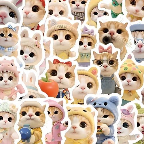 泥嚎小猫贴纸手机笔记本电脑手账