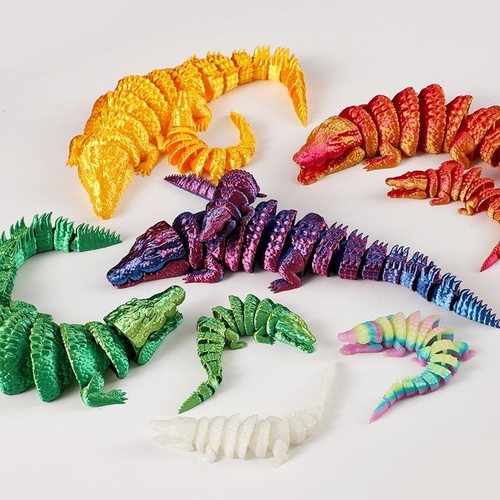 28cm3D打印鳄鱼玩具关节可动儿童模型创意摆件生日礼物摆摊造景