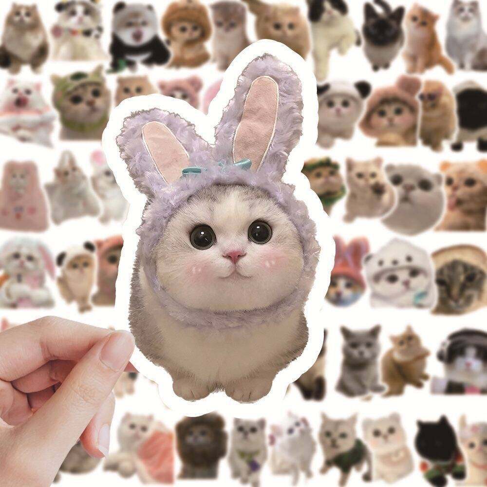 可爱网红猫咪ins风动物贴纸手账