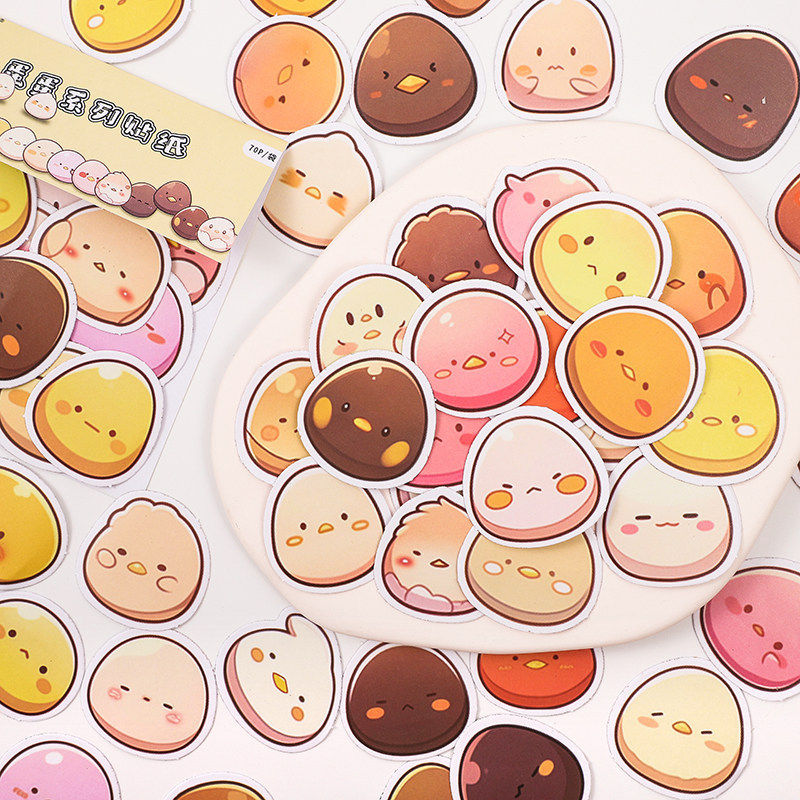 鸡蛋DIY电脑手机140张贴纸卡通儿童可爱女孩贴画奖励杯子手账装饰